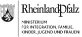 Logo des Ministeriums für Integration, Familie, Kinder, Jugend und Frauen Rheinland-Pfalz. Ein Wappen von Rheinland-Pfalz sowie dem vollständigen Namen
